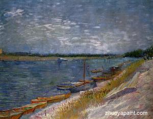 View of a River with Rowing Boats