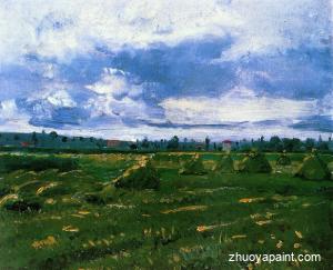 Wheat Fields with Stacks