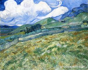 Wheatfield with Mountains in the Background