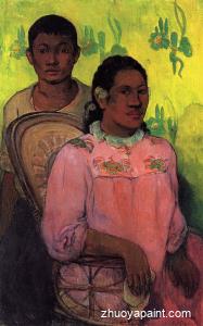 Tahitian Woman and Boy