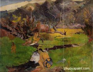 Tahitian Woman near a River