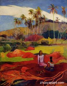 Tahitian Women under the Palms