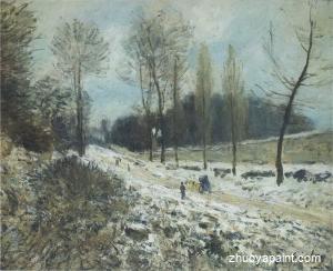 Route to Marly Le Roi in Snow