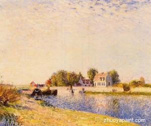 The Dam on the Loing - Barges