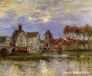 The Moret Bridge at Sunset