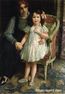 Portrait of Madame Goldner,Max and Her Daughter Juliette