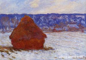 Grainstack in Overcast Weather, Snow Effect