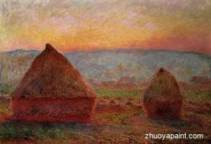 Grainstacks at Giverny, Sunset