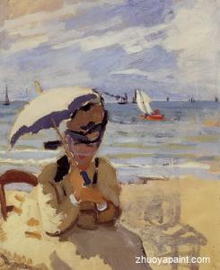 Camille Sitting on the Beach at Trouville