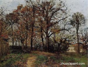 Trees on a Hill, Autumn, Landscape in Louveciennes
