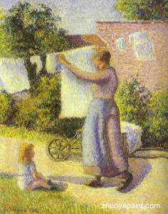 Woman Hanging Laundry