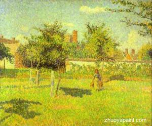 Woman in an Orchard, Spring Sunshine in a Field, Eragny