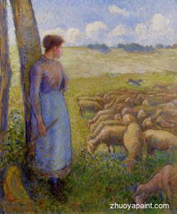 Shepherdess and Sheep