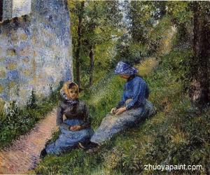 Seated Peasants, Sewing