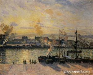 Sunset, the Port of Rouen (also known as Steamboats)