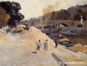The Banks of the Seine in Paris, Pont Marie, Quai d&acute;Anjou