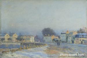 The Watering Place at Marly-Le-Roi - Hoarfrost