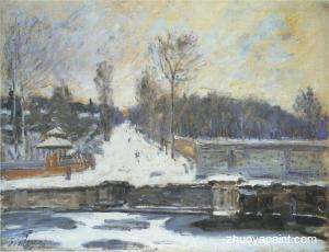 The Watering Place at Marly le Roi in Winter