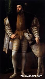 Charles V Standing with His Dog