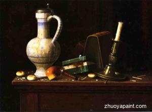 Still Life with Blue and White Pitcher, Tobacco Case and Pip