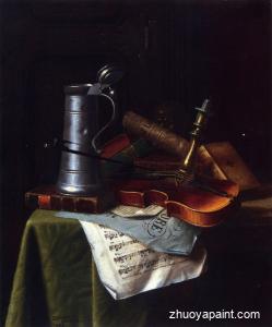 Still Life with a Violin, Pewter Tankard and Sheet Music