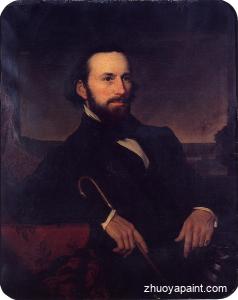 Portrait of a Man Holding a Cane