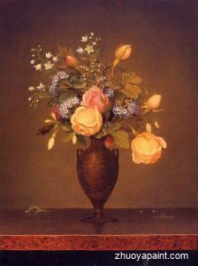 Wildflowers in a Brown Vase