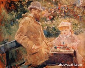 Eugene Manet and His Daughter at Bougival