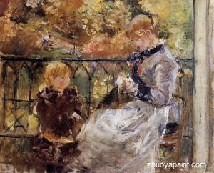 On the Balcony of Eugene Manet&acute;s Room at Bougival