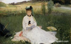 Reading with Green Umbrella