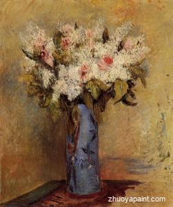 Vase of Lilacs and Roses