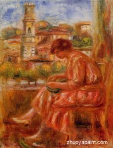 Woman at the Window with a View of Nice