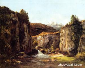 Landscape-The Source among the Rocks of the Doubs
