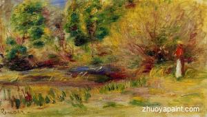 Woman Wearing a Hat in a Landscape