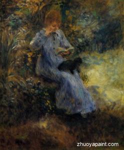 Woman with a Black Dog