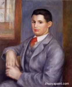 Young Man in a Red Tie, Portrait of Eugene Renoir