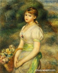 Young Girl with a Basket of Flowers