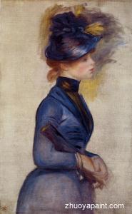Young Woman in Bright Blue at the Conservatory