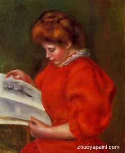 Young Woman Looking at a Print