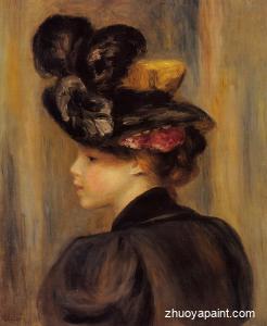 Young Woman Wearing a Black Hat