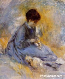Young Woman with a Dog