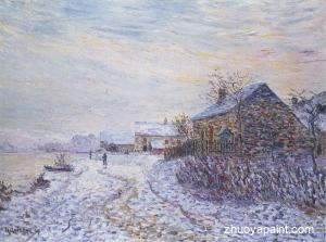 Snow rifts near the Seine