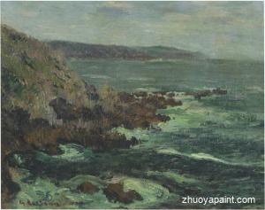 Rock cliffs by the sea in Britain