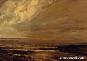 The Beach at Trouville at Low Tide