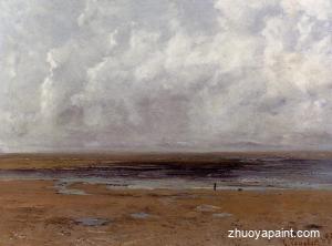 The Beach at Trouville at Low Tide