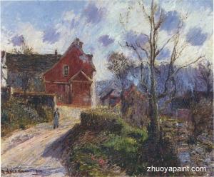 The red painted house