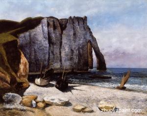 The Cliff at Etretat, the Porte d&acute;Avale