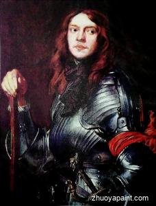 Portrait of a Man in Armour with Red Scarf