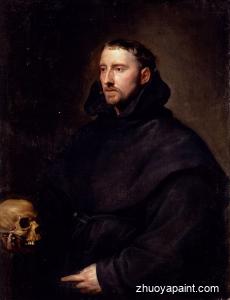 Portrait Of A Monk Of The Benedictine Order, Holding A Skull