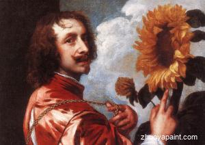 Self-portrait with a Sunflower